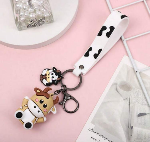 Brown Cow Keychain
