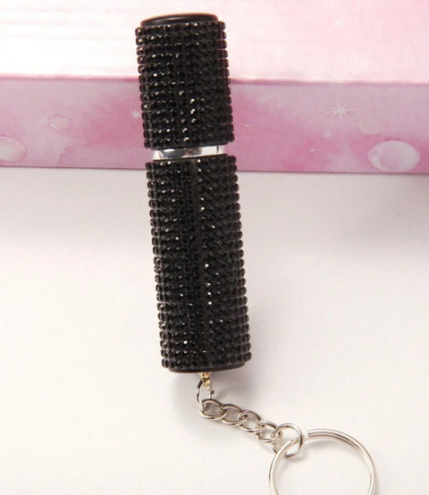 Perfume Empty Spray Bottle Bling Keychain