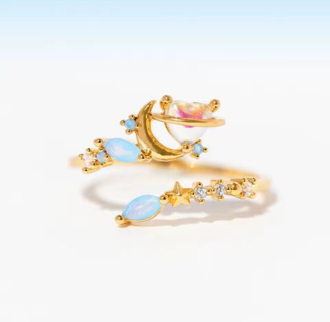 Heart Moon Ring