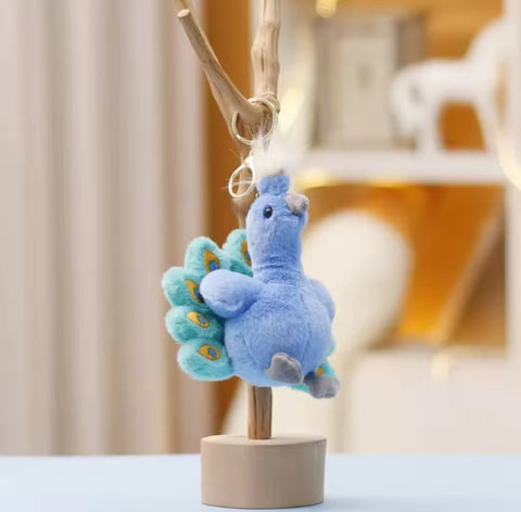 Peacock Plush Keychain