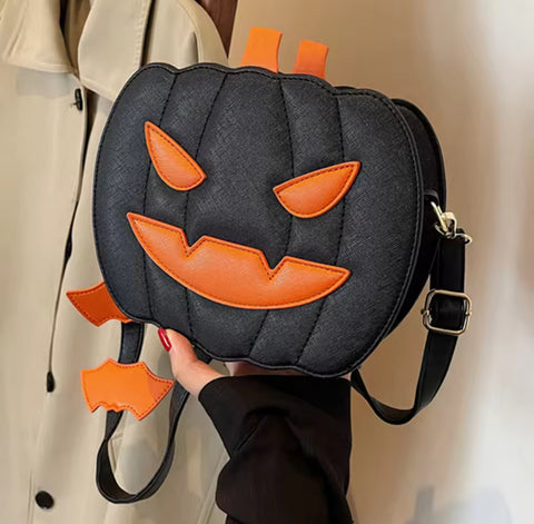 Midnight Scary Halloween Pumpkin Crossbody Bag