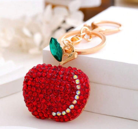 Apple Rhinestone Keychain Apple Bling Keychain – Defense Queens