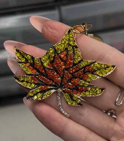 Maple Orange Yellow Leaf Keychain