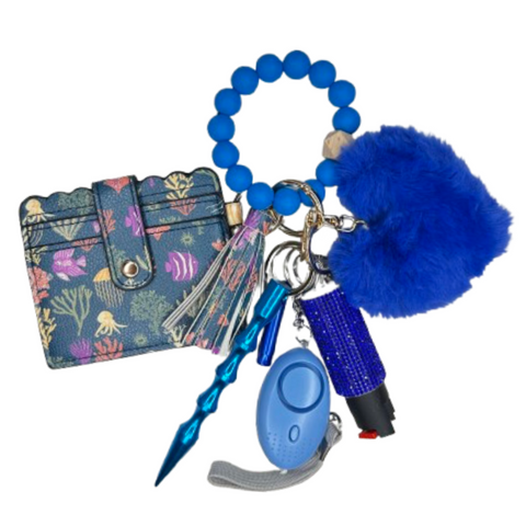 Deep Sea Card Holder Beaded Self Defense Keychain