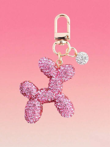 Balloon Dog Bling Keychain