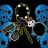 Midnight Skull Beaded Self Defense Keychain