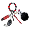 Black & Red Skull Beaded Self Defense Keychain