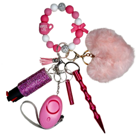 Nurse Life Beaded Self Defense Keychain