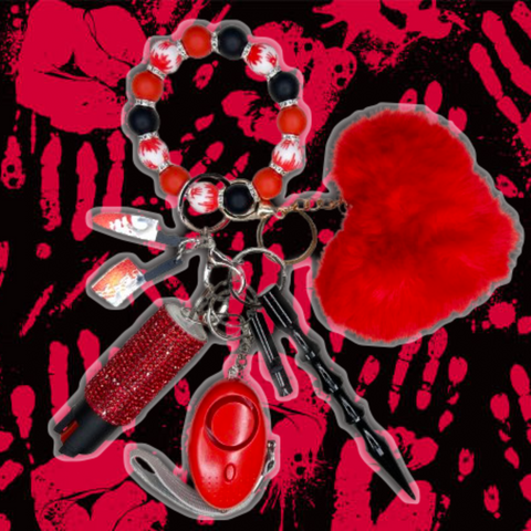 Halloween Cleaver Beaded Self Defense Keychain