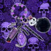 Purple Skull Beaded Self Defense Keychain