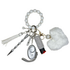 White Christmas Beaded Self Defense Keychain