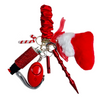 Red Candy Cane Scrunchie Self Defense Keychain
