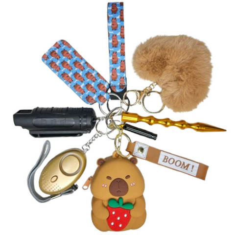 Capybara Strawberry Mini Bag Self Defense Keychain
