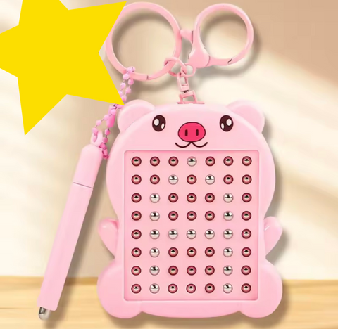 Pig Metal Ball Fidget Toy Keychain