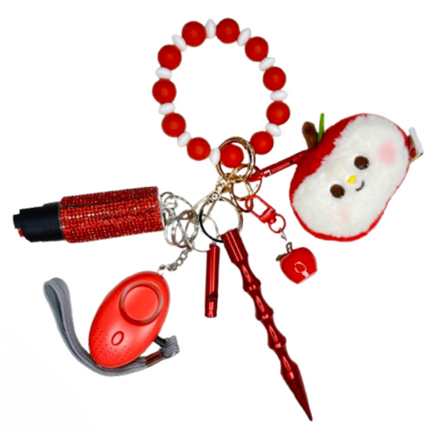Apple Beaded Self Defense Keychain