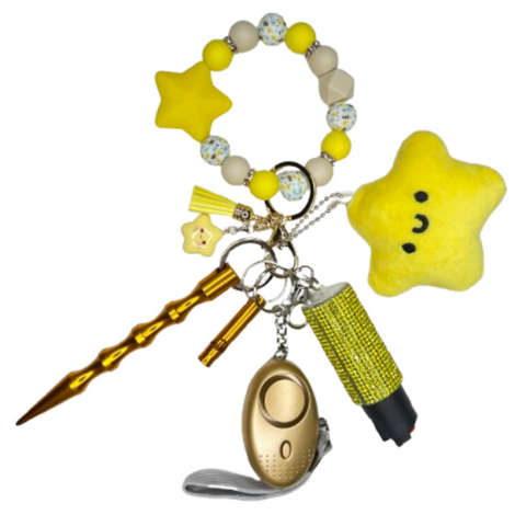 Star Beaded Self Defense Keychain