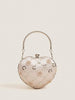 Heart Pearl Flower Clutch Handbag
