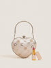 Heart Pearl Flower Clutch Handbag