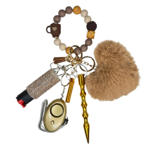Coffee Mug Beaded Self Defense Keychain
