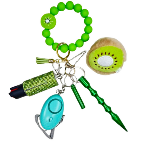 Kiwi Beaded Self Defense Keychain