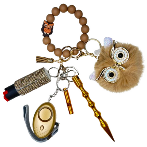 Owl Beaded Self Defense Keychain