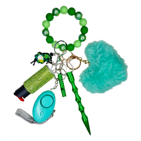 St Patrick’s Day Gnome Beaded Self Defense Keychain