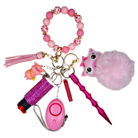 Pig Beaded Self Defense Keychain