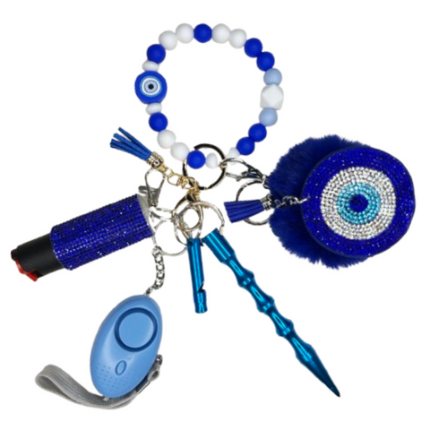 Evil Eye Beaded Self Defense Keychain