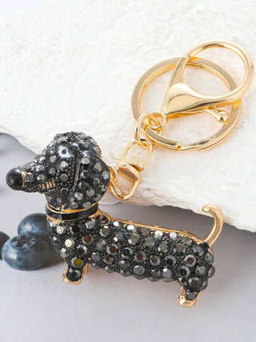 Dachshund Dog Bling Keychain