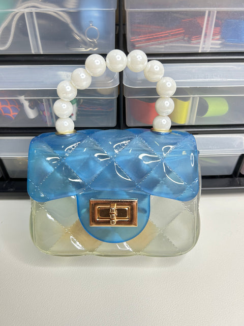 Blue Pearl Mini Jelly Handbag (KEYCHAIN NOT INCLUDED)