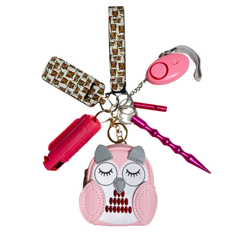 Pink Owl Mini Bag Self Defense Keychain