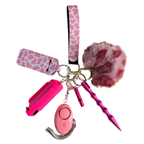 Pink Cow Self Defense Keychain