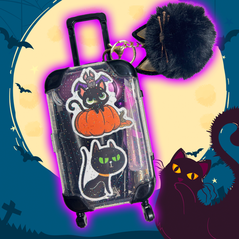 Mystical Black Cat Self Defense Suitcase