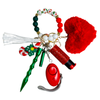 Candy Cane Beaded Self Defense Keychain