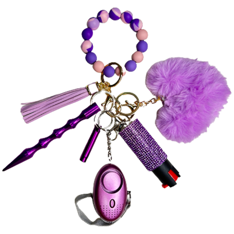 Lavender Dream Beaded Self Defense Keychain