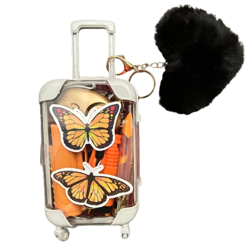 Orange Butterfly Self Defense Suitcase