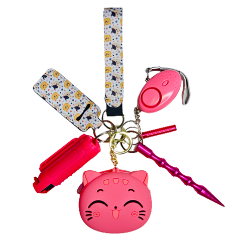 Pink Cat Mini Bag Self Defense Keychain