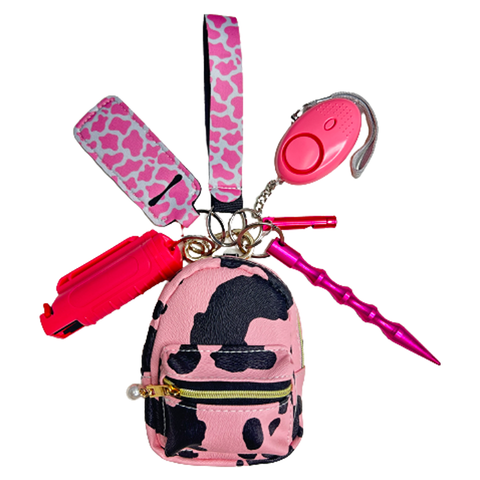 Pink Cow Mini Bag Self Defense Keychain