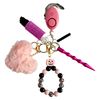 Pink Pumpkin Beaded Self Defense Keychain