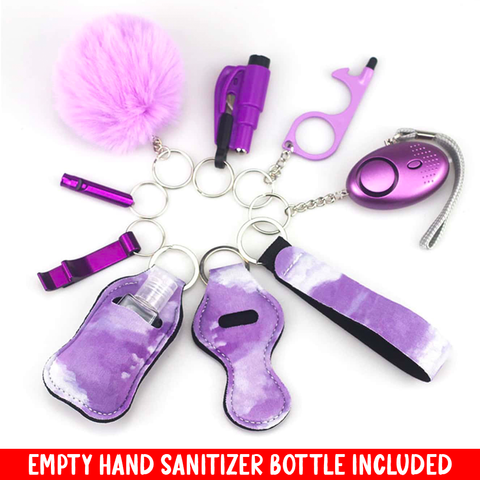 Purple Clouds 9 PCS Safety Keychain Set