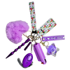 Purple Unicorn Liquid Star Charm Self Defense Keychain