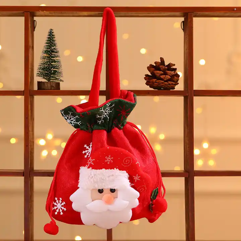 Christmas Velvet Drawstring Gift Bag