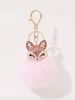 Pink Fox Pom Pom Keychain - Defense Queens