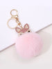 Pink Fox Pom Pom Keychain - Defense Queens