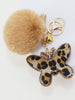 Leopard Butterfly Pom Pom Keychain - Defense Queens