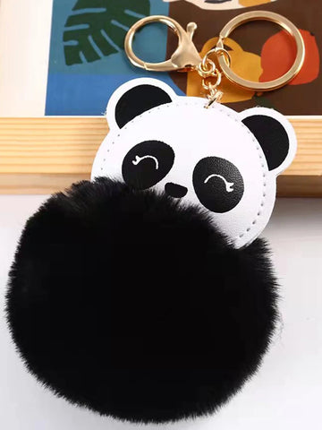 Panda Pom Pom Keychain - Defense Queens