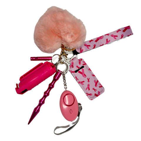 Breast Cancer Awareness Self Defense Keychain - Defense Queens