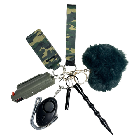 Camouflage Green Self Defense Keychain - Defense Queens