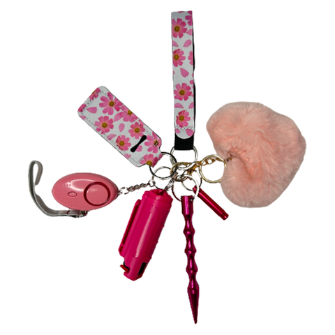 Pink Flower Self Defense Keychain - Defense Queens