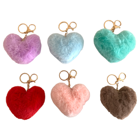 Heart Pom Pom Keychain - Defense Queens